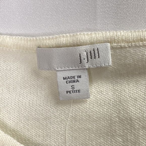 J. Jill Textured 3/4 Sleeve Easy Tunic Top Cream Size Small Petite NWT - Picture 4 of 6